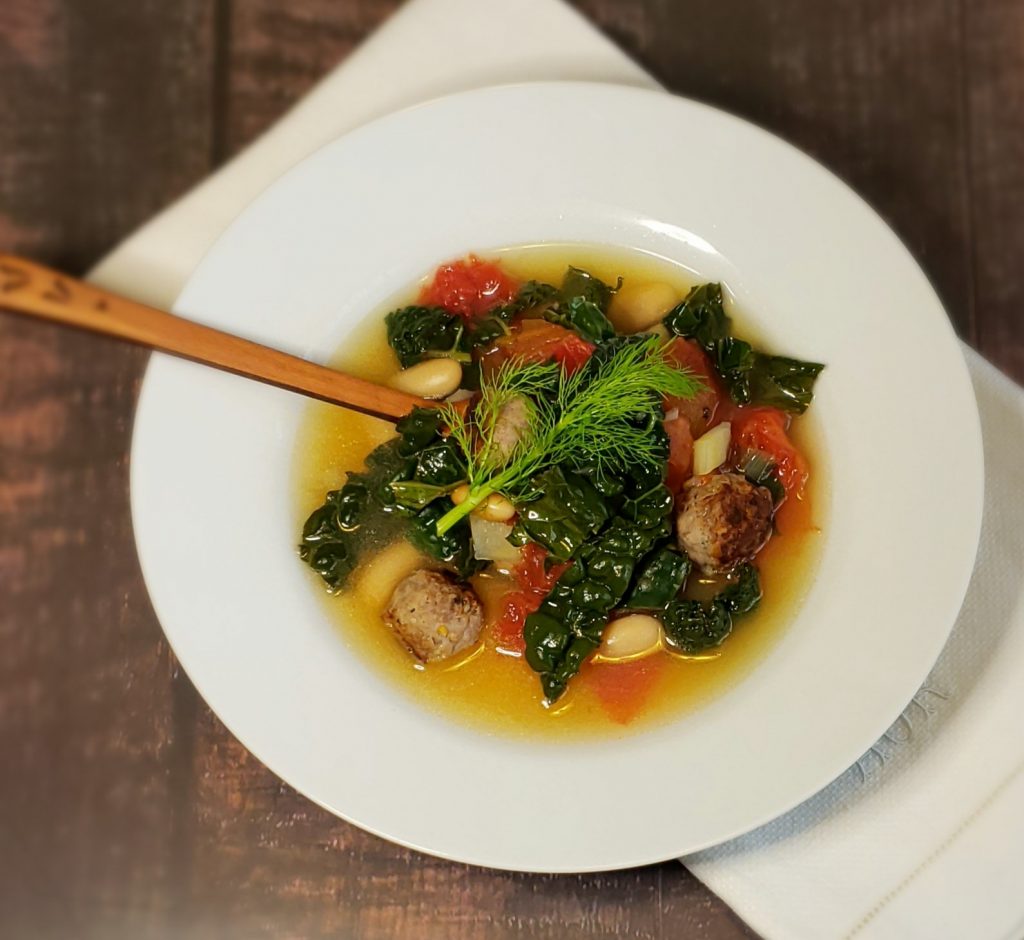 A hearty bowl of this Easy 30-Minute Tuscan Kale and Cannellini Soup.