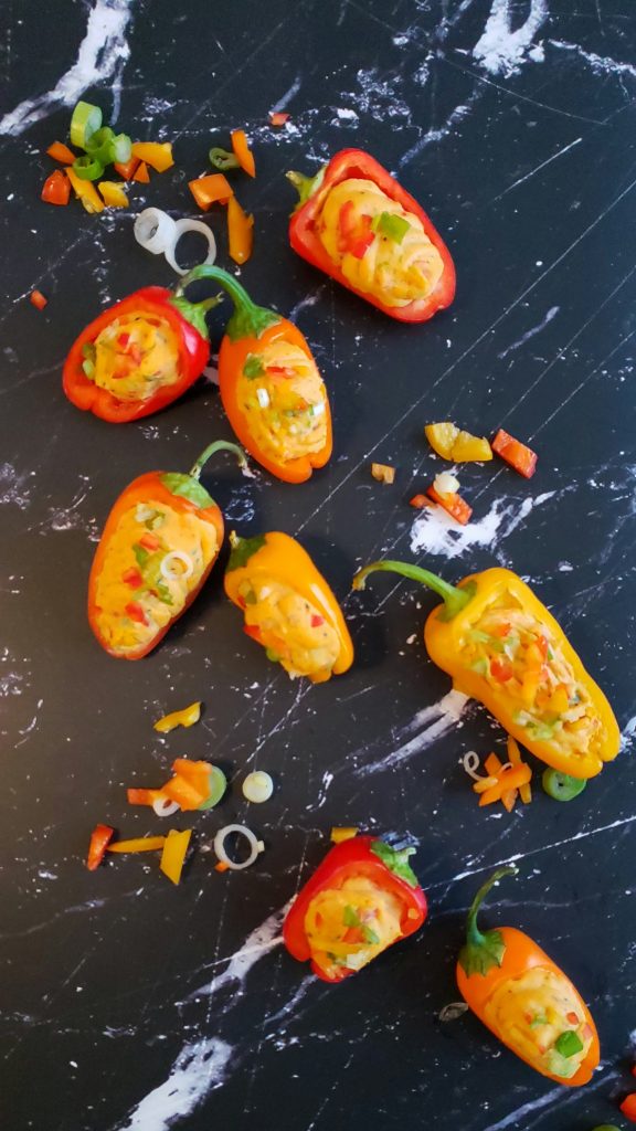 Easy Roasted Pepper Deviled Eggs