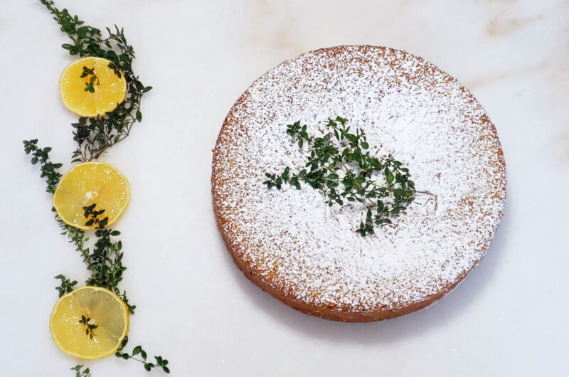 Gluten Free Lemon Thyme Cornmeal  Cake