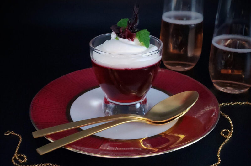 Easy 2-Step Hibiscus Flower and Prosecco Gelee