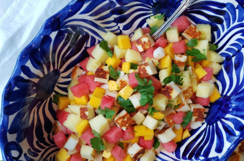 Fresh and Easy 4-Fruit Salad with Warm Cheese