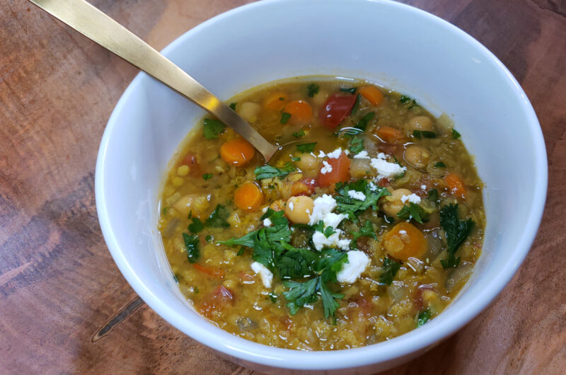 Easy Vegetarian Curried Lentil Soup in 1 hour