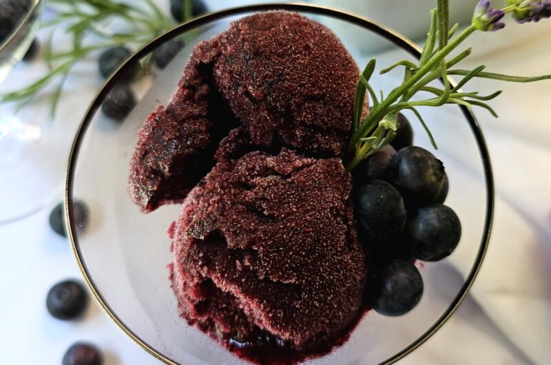 Heavenly Lavender French 75 Blueberry Sorbet