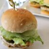 A platter full of Yum Yum Furikake Chicken Sliders are ready to be consumed.