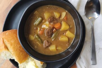 A steaming hot bowl of this deliciously Easy Classic Beef Stew in 2 Hours.