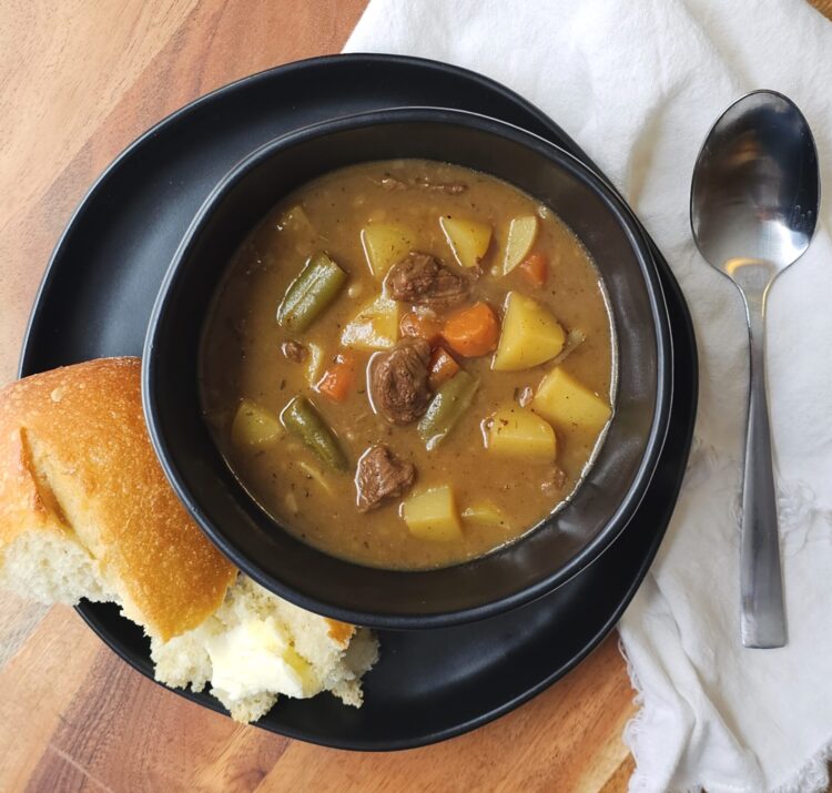 A steaming hot bowl of this deliciously Easy Classic Beef Stew in 2 Hours.