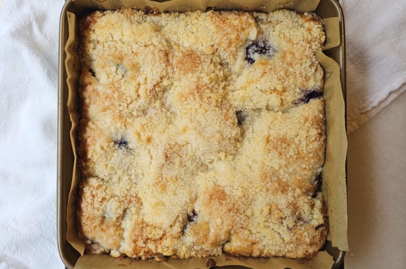 Easy Blackberry Peach Coffee Cake