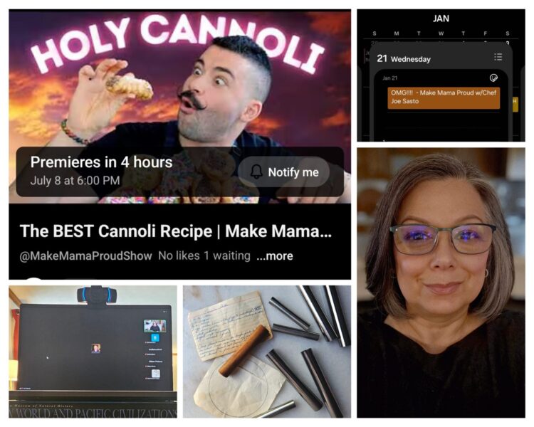 A collection of screen shots from the Holy Cannoli day of filming.